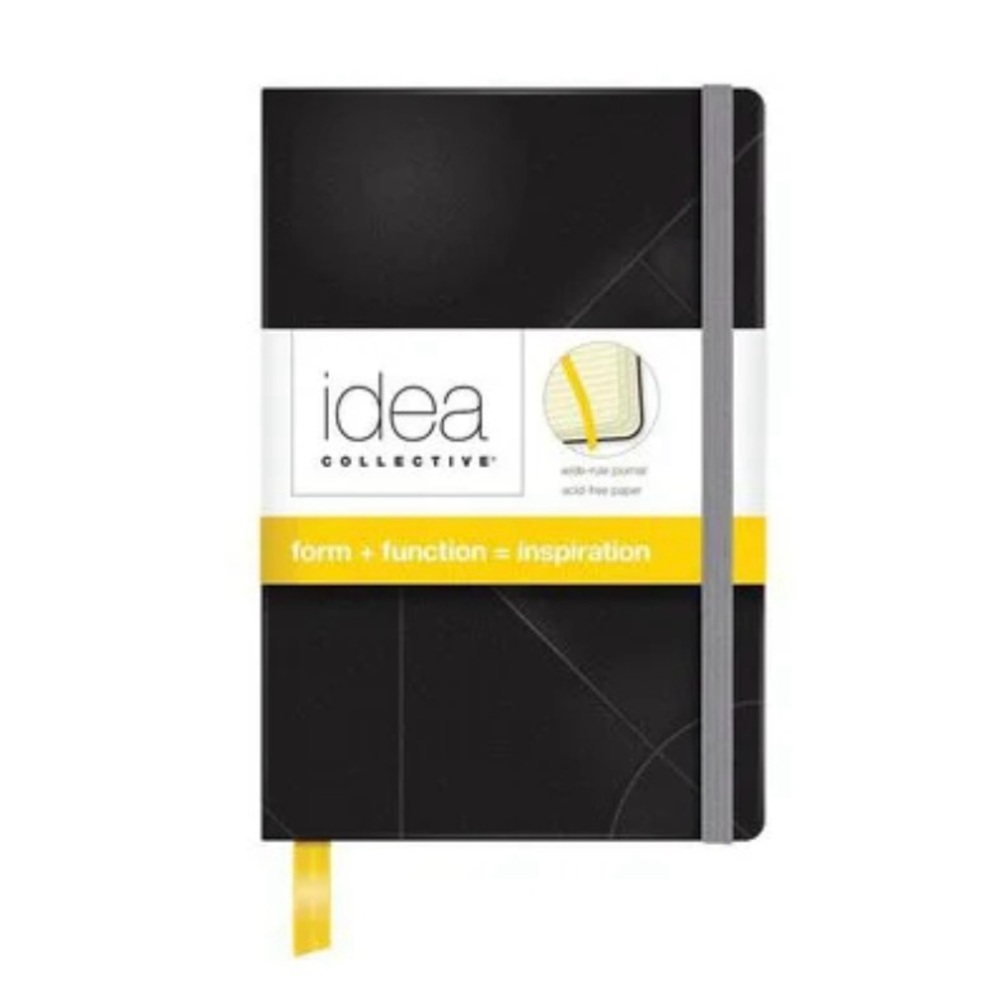 TOPS Idea Collective Black Pocket Hardcover Journal 3.5” x 5.5” Wide Ruled